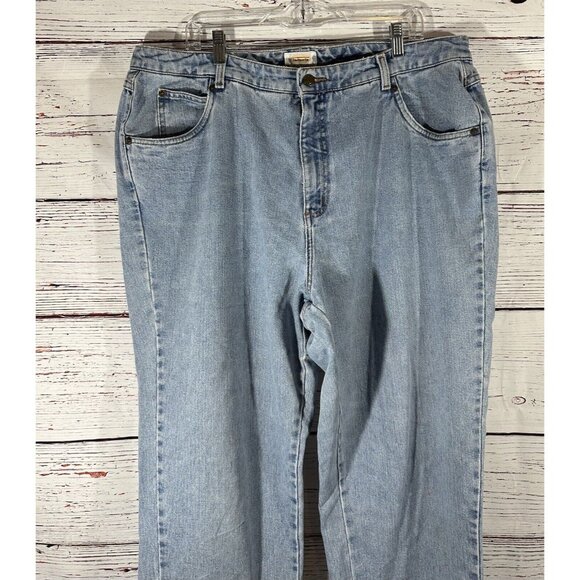 Talbots Woman Jeans Sz 20 W Plus Light Blue Wash High Rise Cotton Mom Straight - Picture 3 of 7